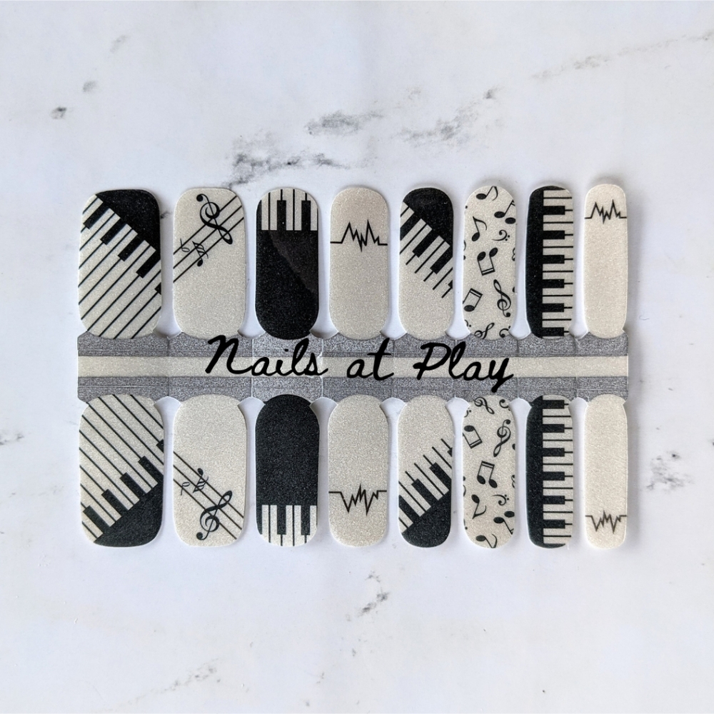 5 for $15 Nail Wraps- Piano Keys